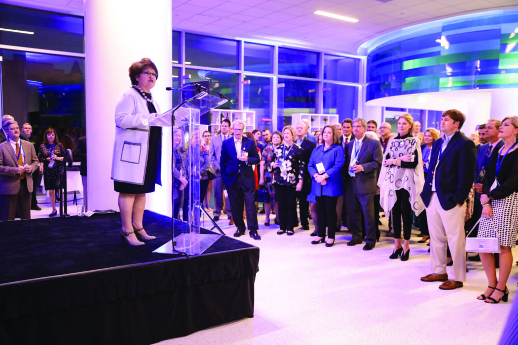 Image of a speech given at the grand opening of the Atrium Health Navicent Beverly Knight Olson Children's Hospital in Macon, GA.